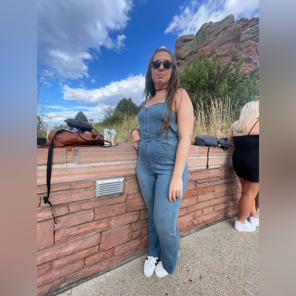 Free People backless Jean jumpsuit - Picture 5 of 6